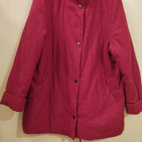 Women's quilted jacket used, size 46-48, red