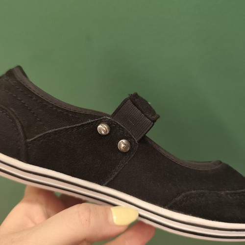 Children's ballet flats new black suede with elastic strap size 36