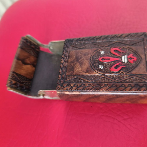 Leather cigarette case vintage new collectible