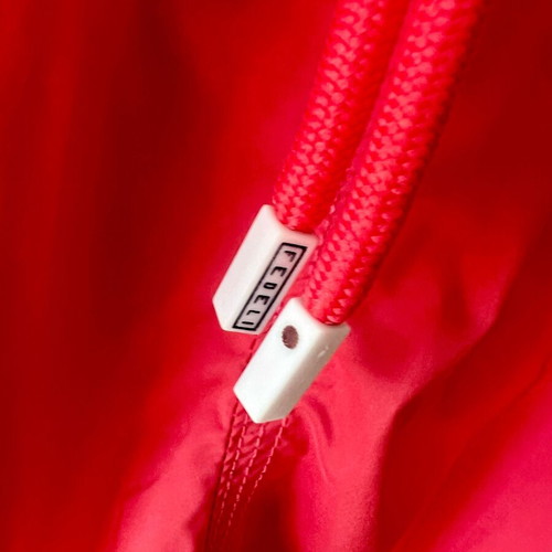 Fedeli Logo Patch Swim Shorts Men Red Coral Size M New