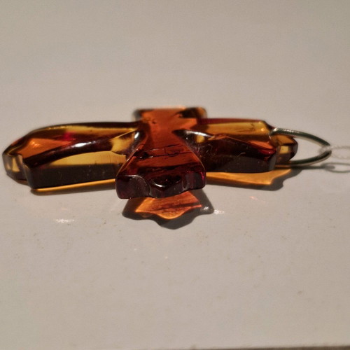 Amber cross solid Baltic amber new brown