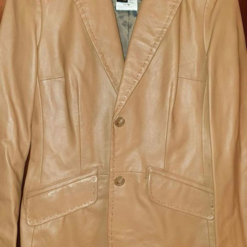 Just Cavalli leather jacket new, size Small, beige brown