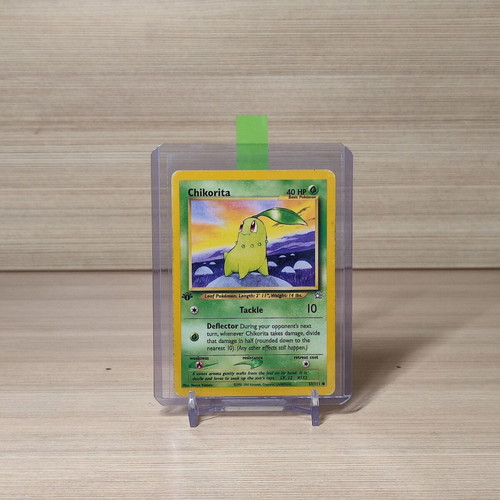 Pokemon TCG Neo Genesis Chikorita 1st Edition card used