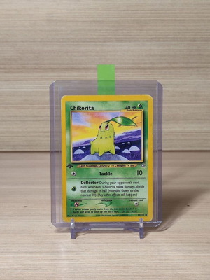 Pokemon TCG Neo Genesis Chikorita 1st Edition card used