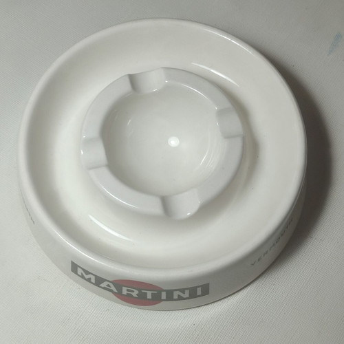 Martini vintage porcelain ashtray used with 2 cracks