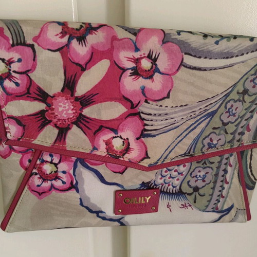 Oilily handbag with detachable strap like new, blue and pink
