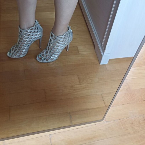 Silver high heels size 38 new with zipper