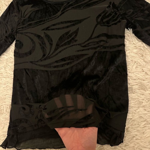 Velvet mesh blouse used, black, sizes M and L