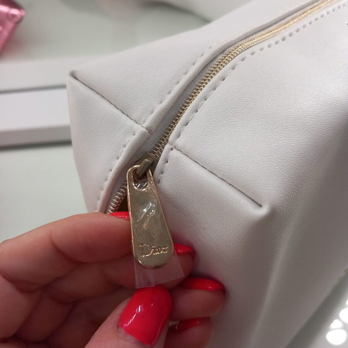 Dior cosmetic bag new, white, can be used as evening clutch