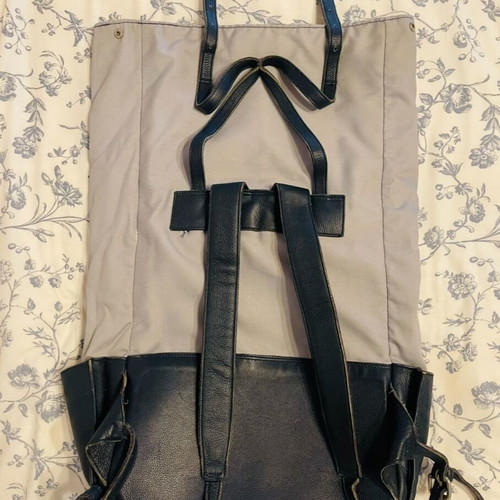 Voyager Backpack Hak Studios handmade leather and durable fabric, used