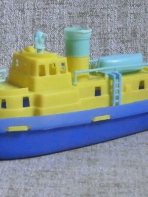 Plastic ship boat vintage Greek new, length 35cm