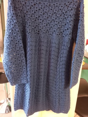 Handmade dress blue with original design