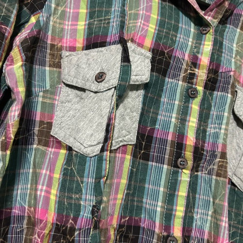 Zara plaid shirt like new with detachable hood multicolor size M