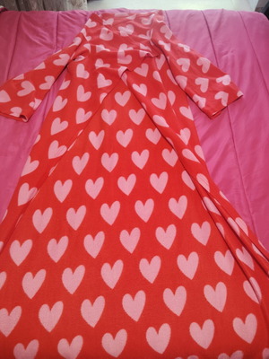 Blanket with hands used, individual, red pink color