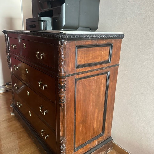 Classic wooden dresser with marble top