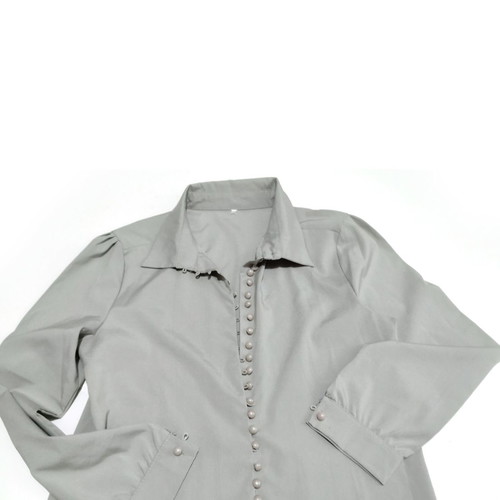 Vintage gray shirt with pearl buttons used, size S