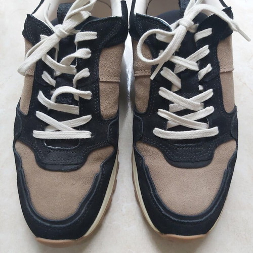 Zara women's sneakers used, size 41, black and beige