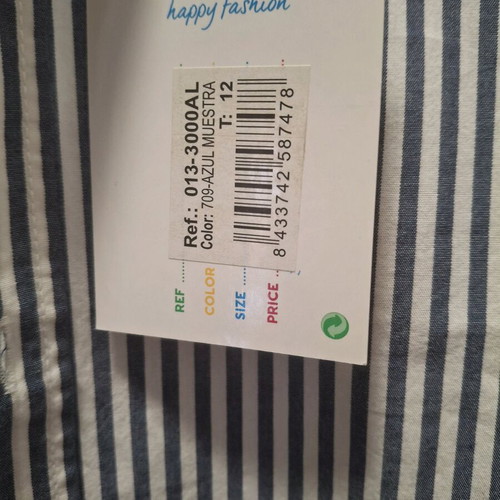 Losan striped shirt white blue new, size 12/152cm