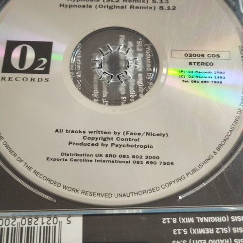 Psychotropic Hypnosis SL2 Remix CD single used, electronic