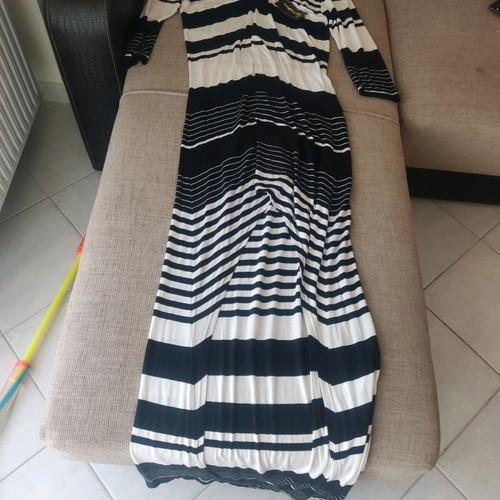 Lemon dress new striped black and white asymmetrical Greek design