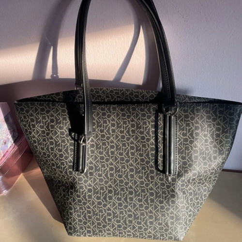 Calvin Klein shoulder and handbag, dark blue with beige logo