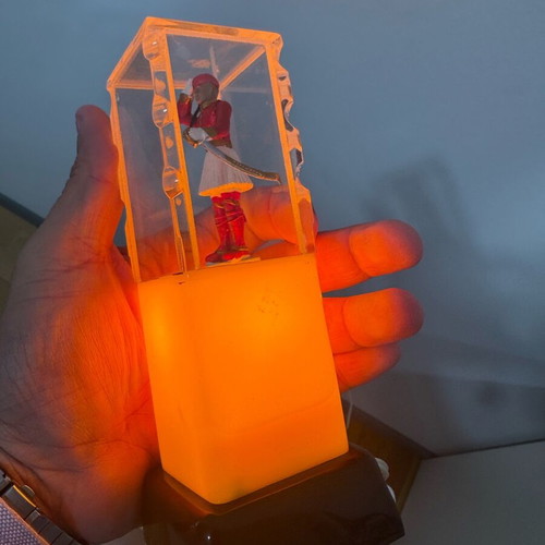 Evzones soldier figurine in plastic illuminated base like new