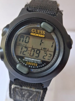 Guess Athletic Chrono ρολόι μεταχειρισμένο, μαύρο και γκρι