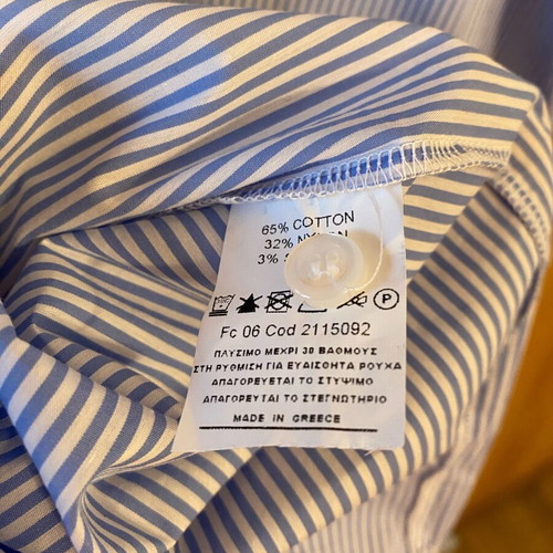 Regalinas long oversized shirt new, white and blue striped