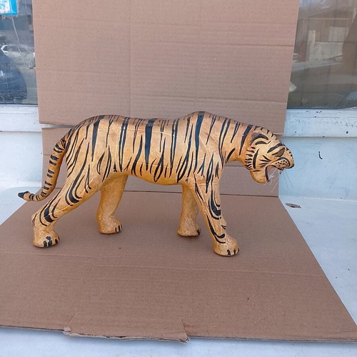 Wooden tiger used with wear 40cm x 20cm