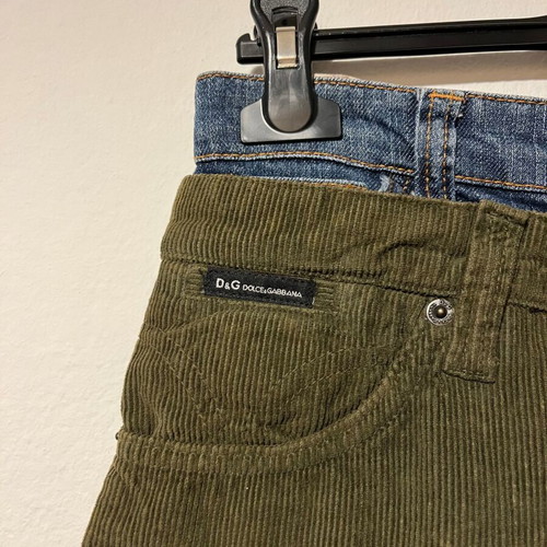 Dolce & Gabbana Vintage Love Affair Y2K Double Waist Corduroy Denim Shorts size 40 used