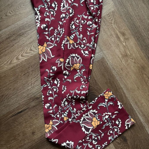 Rinascimento Bordeaux Women's Pants XS with Floral Print like new