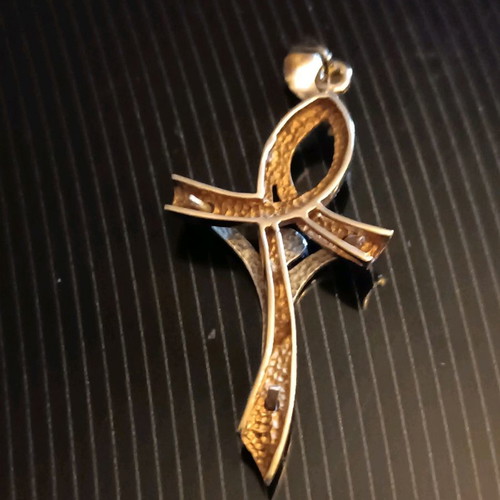 Gold cross 14k used, yellow and white gold 4.5 grams