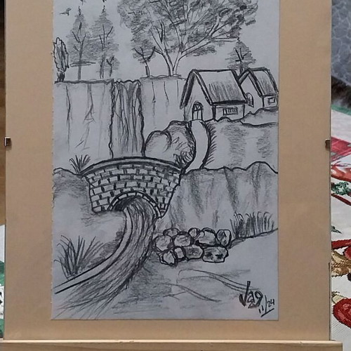 Pencil Drawing Handcrafted Gallery Edition 14x21 cm