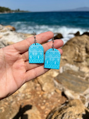 Handmade earrings new with steel and polymer clay