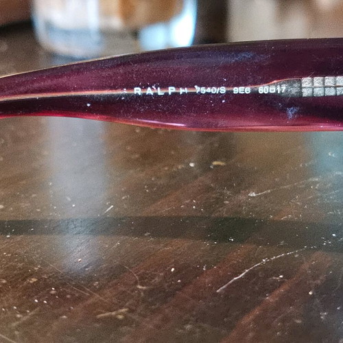 Ralph 7540/S sunglasses used, vintage Y2K dark ruby