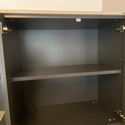 Dromeas Bookcase and Cabinet set like new, anthracite with grey oak
