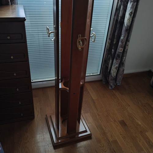 Wooden coat rack with golden hooks like new