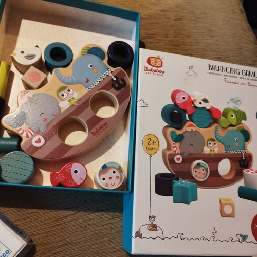 Wooden educational toys used, pack with boxes