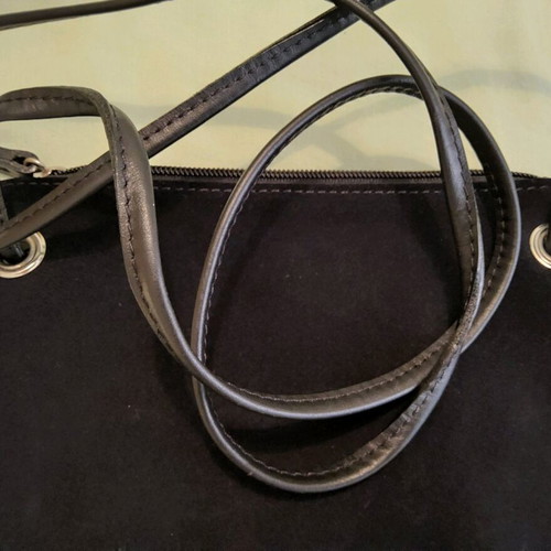 KEM crossbody bag new, black suede and leather