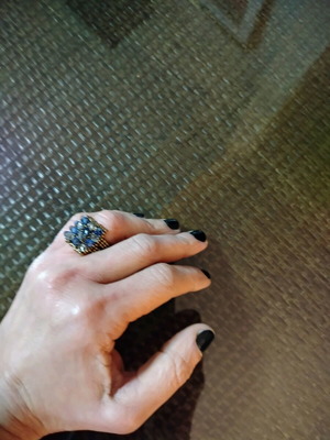 Beaded ring new, blue
