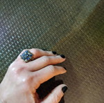 Beaded ring new, blue