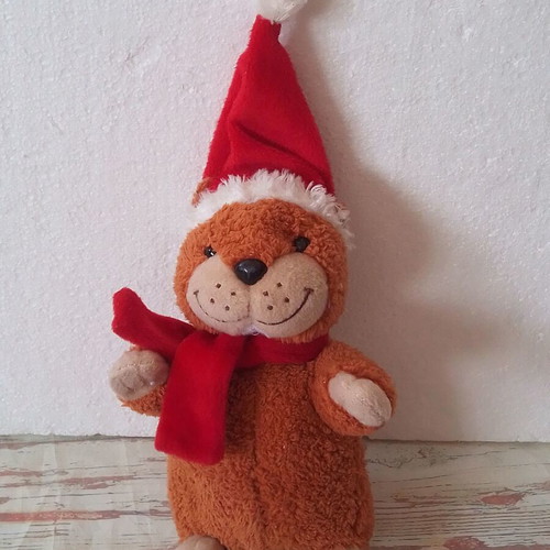 Kinder plush beaver used Christmas Beaver 20 cm