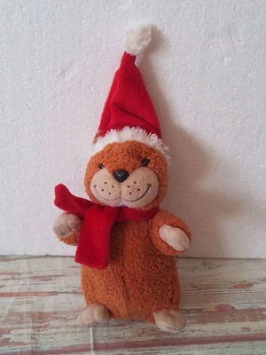 Kinder plush beaver used Christmas Beaver 20 cm