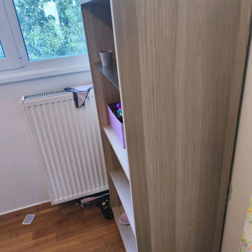 Besta IKEA furniture with two shelves, glass shelf and lighting, like new