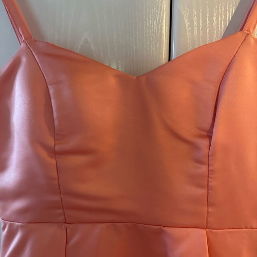 Peach dress like new size L with bow detail on back