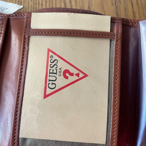 Guess wallet new leather brown in box