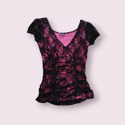 Vintage Frederick's of Hollywood lace overlay top like new