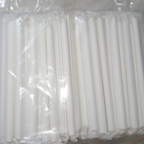 Paper straws pack of 100 white thick new