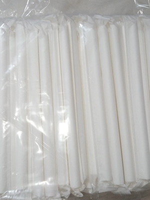 Paper straws pack of 100 white thick new