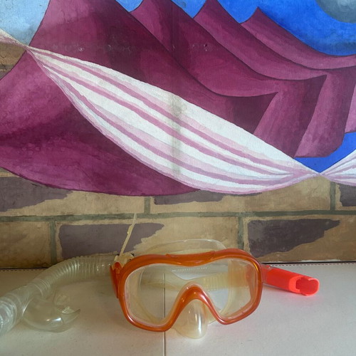 Tribord snorkeling mask and snorkel set with tempered glass